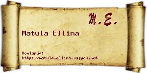Matula Ellina névjegykártya